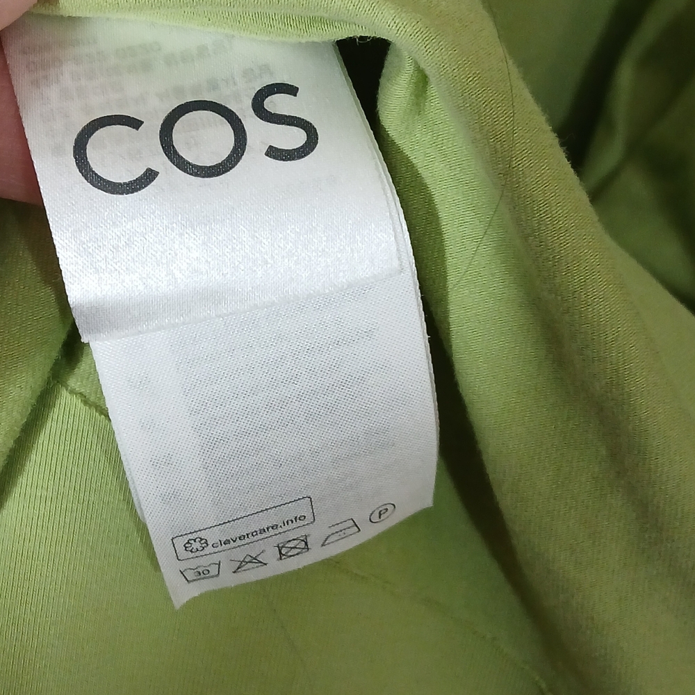 COS Minimalist Oversized T-Shirt Dress Lime Green Short Sleeve Pockets - Picture 7 of 11